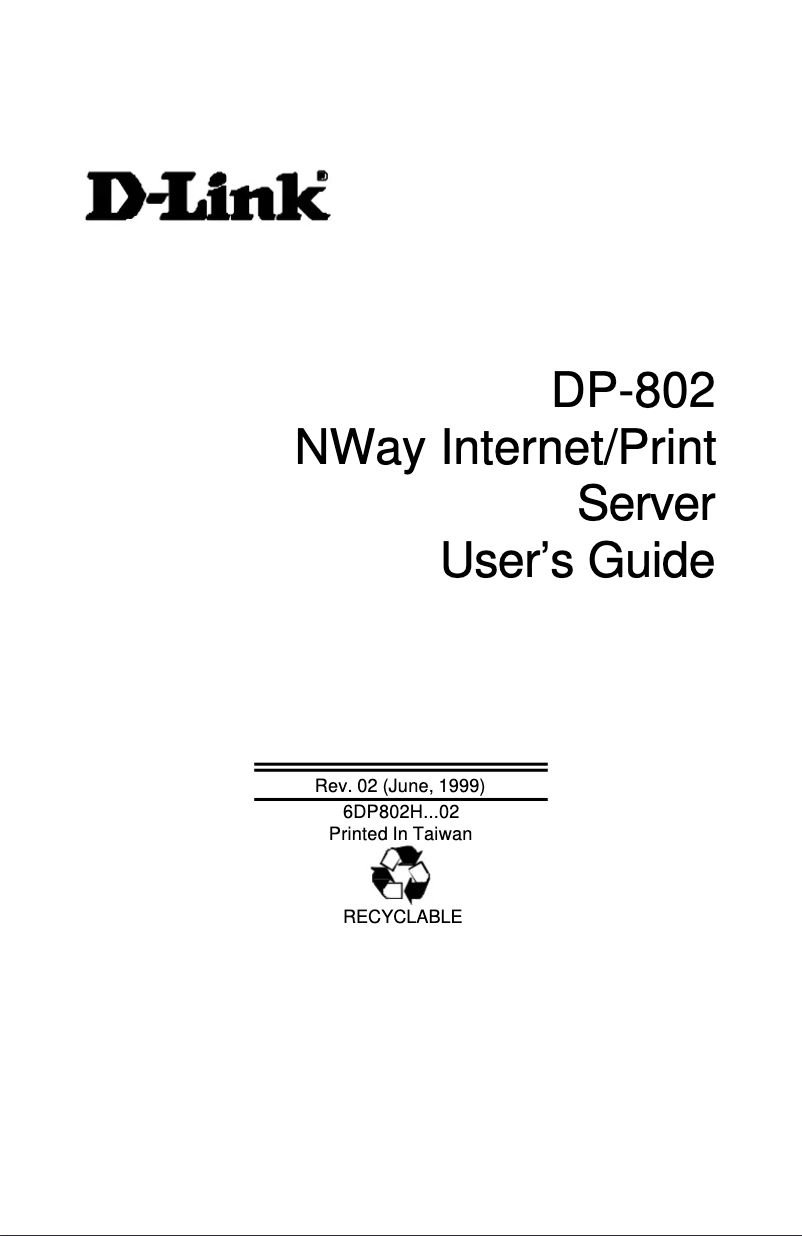 Imagen de la primera página del manual del dispositivo DP-802