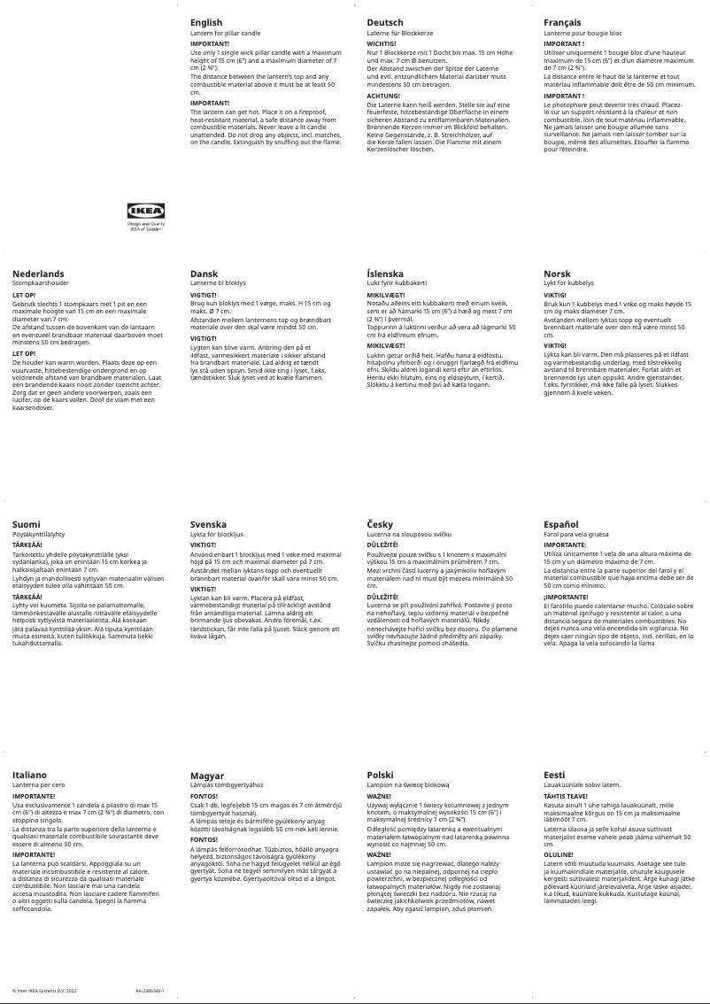 Imagen de la primera página del manual del dispositivo BEFÄSTA 504.968.33