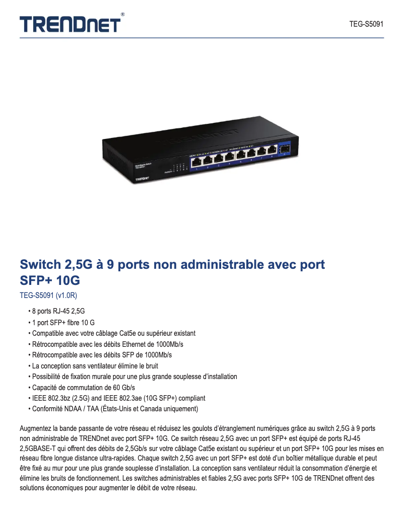 Imagen de la primera página del manual del dispositivo TEG-S5091