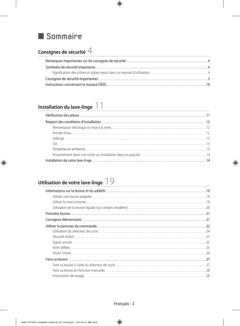 Página 1 del manual Manual de usuario Samsung WF80F5E0N4W