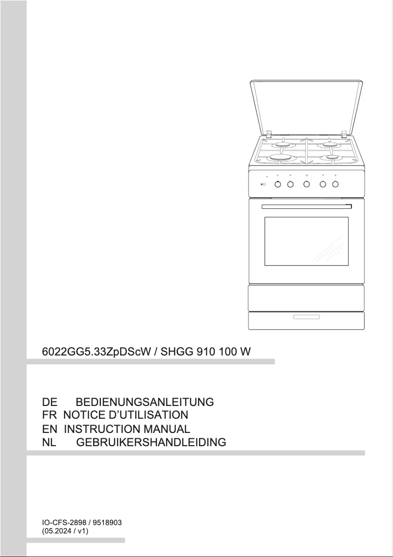 Página nº 1 - Manual de usuario Amica SHGG 910 100 W