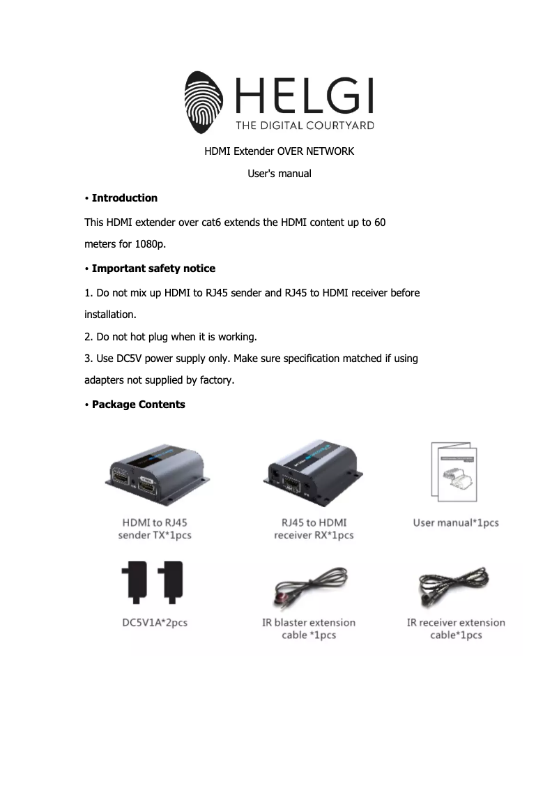 Imagen de la primera página del manual del dispositivo HLG0372PRO