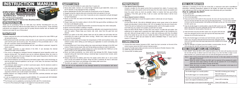 Imagen de la primera página del manual del dispositivo Toro TS120A