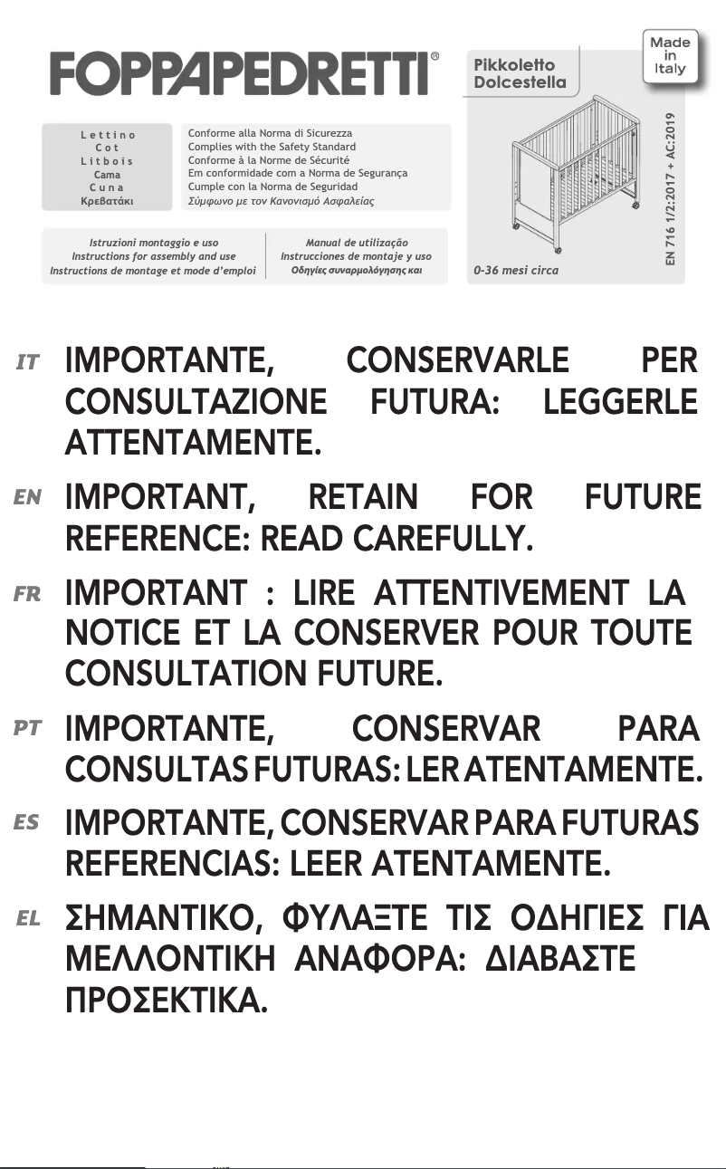 Imagen de la primera página del manual del dispositivo Pikkoletto