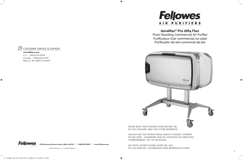 Página 1 del manual Manual de usuario Fellowes AeraMax Pro AM4 FLEX