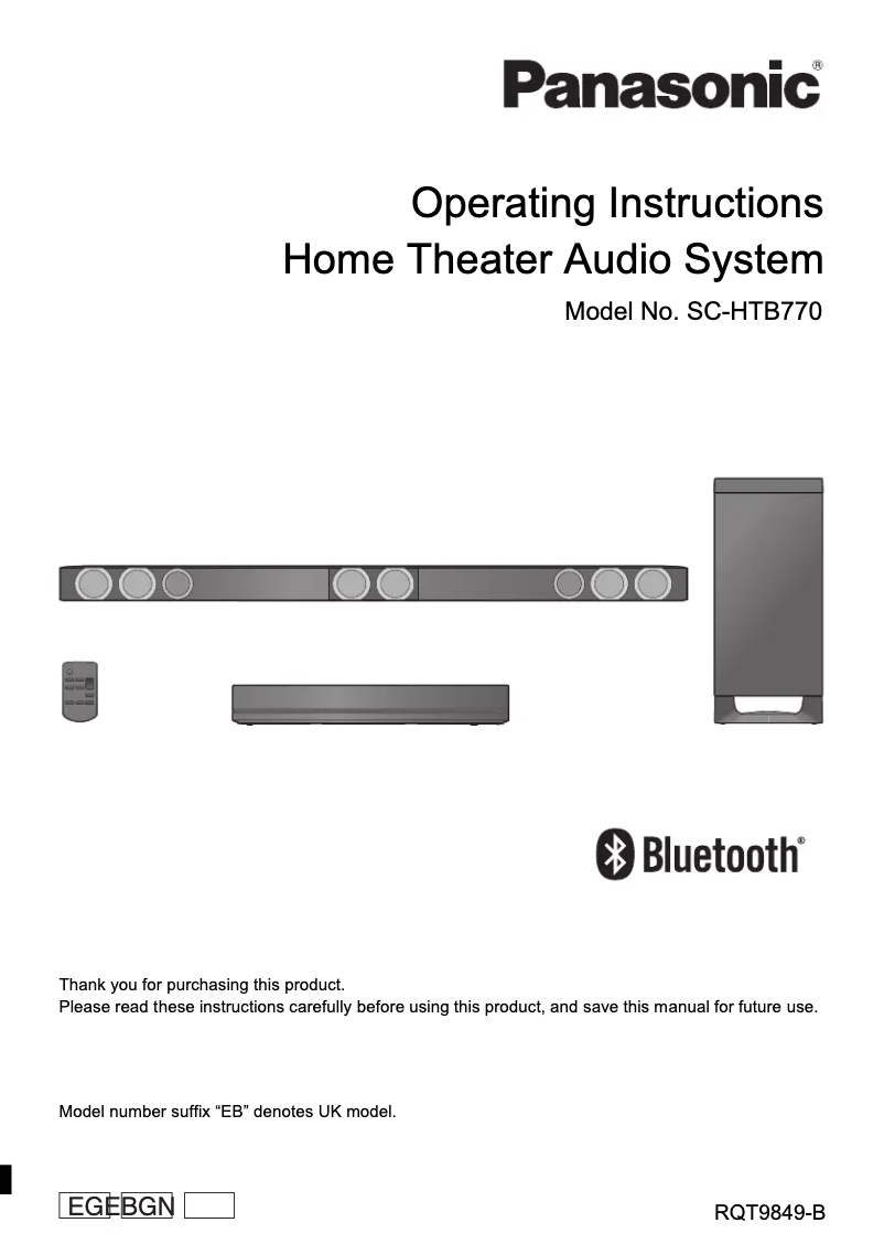 Página nº 1 - Manual de usuario Panasonic SC-HTB770