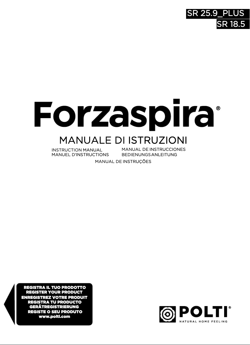 Imagen de la primera página del manual del dispositivo Forzaspira SR 18.5