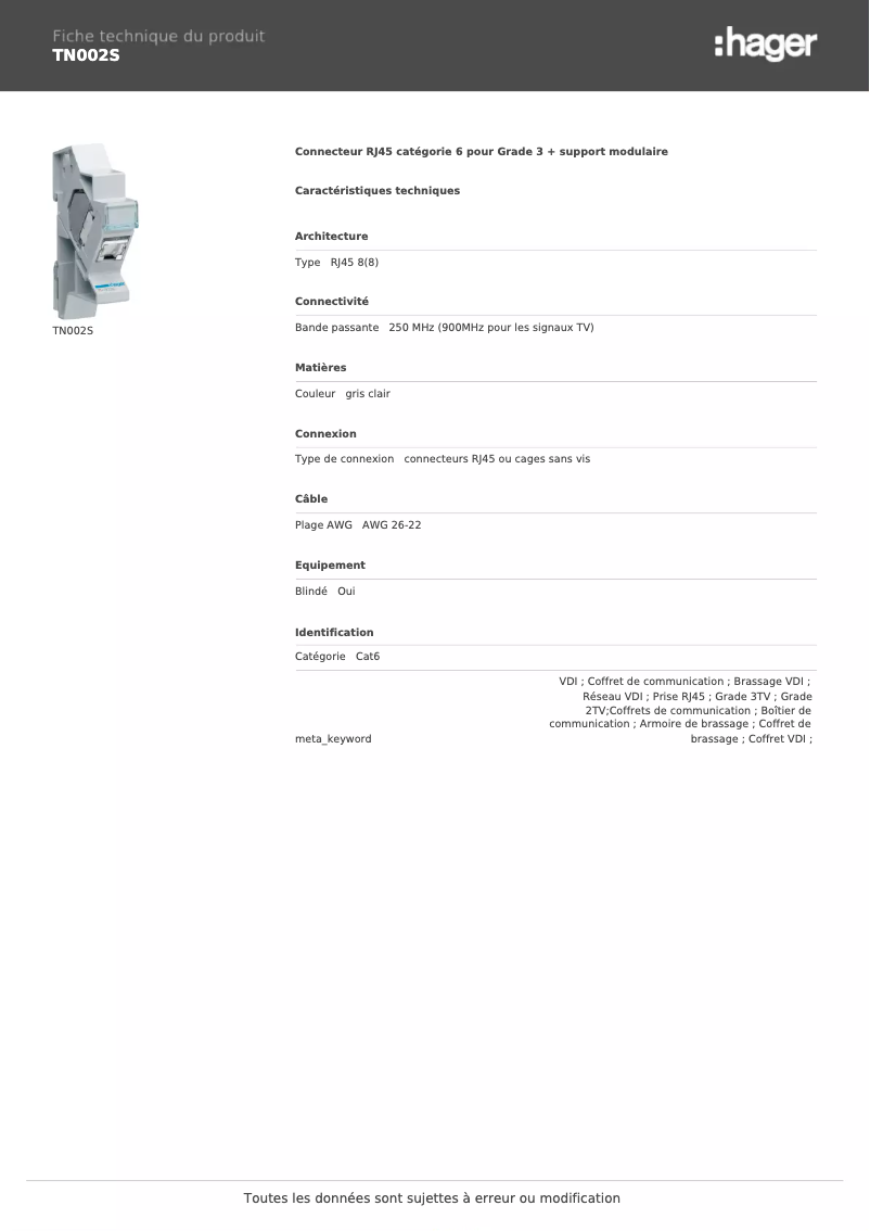 Imagen de la primera página del manual del dispositivo TN002S