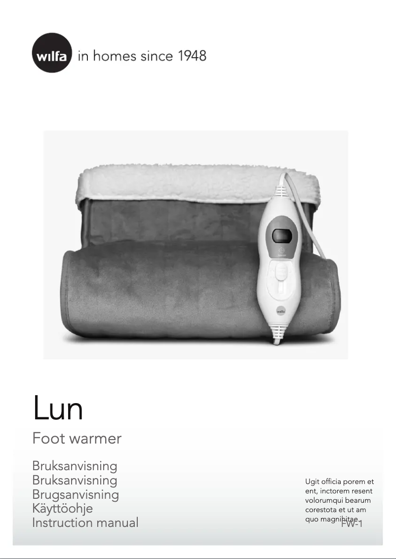 Página 1 del manual Manual de usuario Wilfa WFW-1