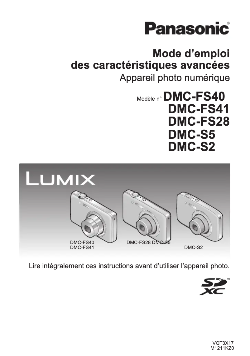 Imagen de la primera página del manual del dispositivo Lumix DMC-FS40