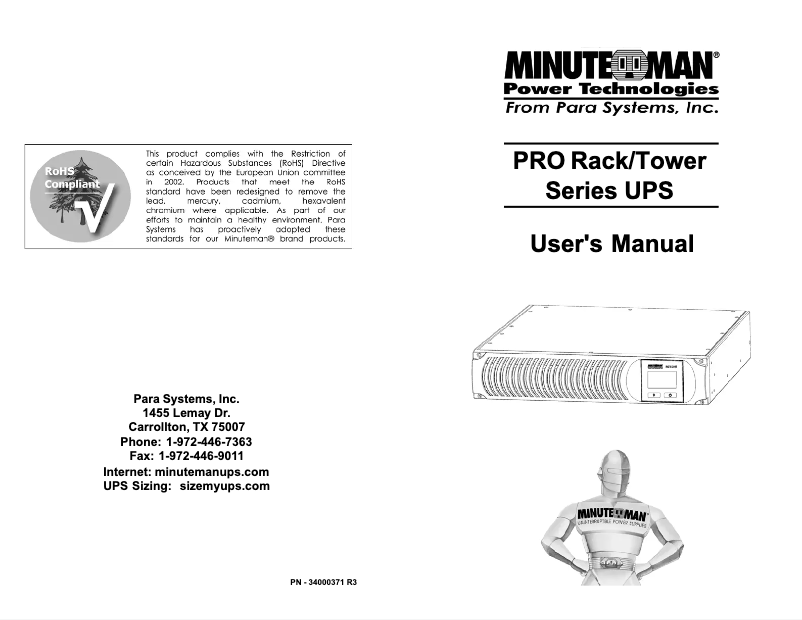 Imagen de la primera página del manual del dispositivo PRO1000RTNC