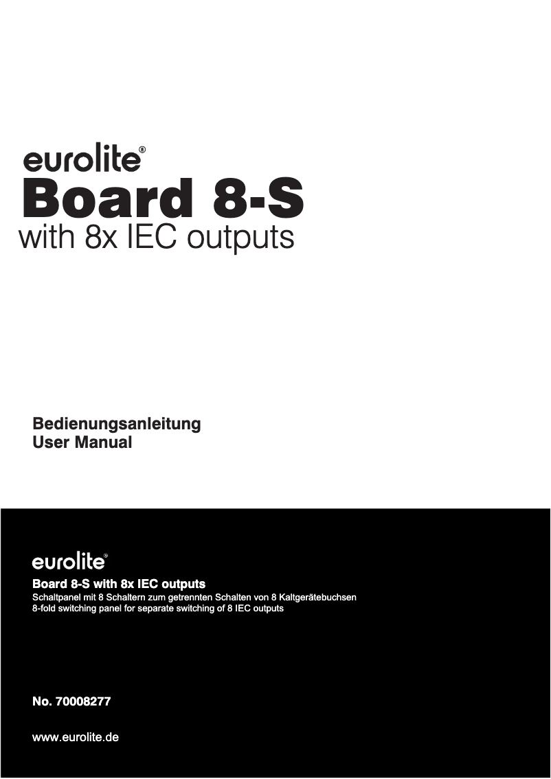 Página nº 1 - Manual de usuario Eurolite Board 8-S