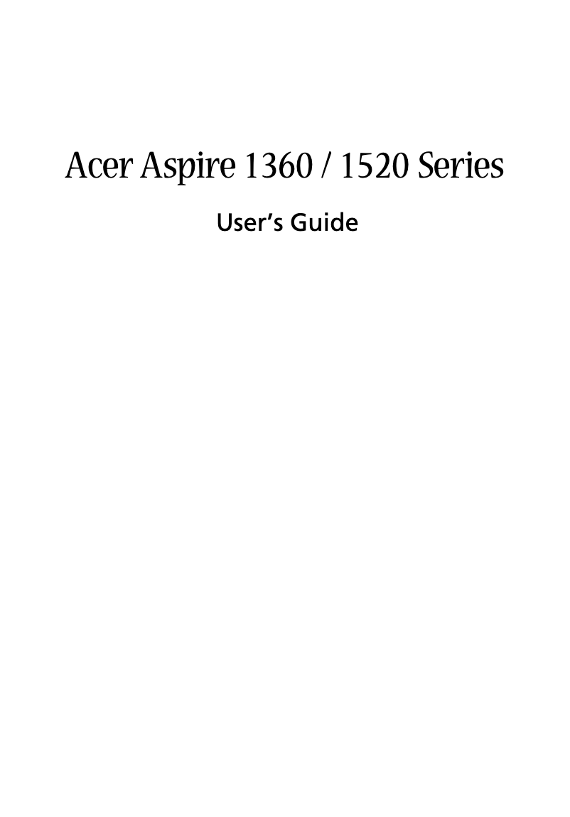 Imagen de la primera página del manual del dispositivo Aspire 1520