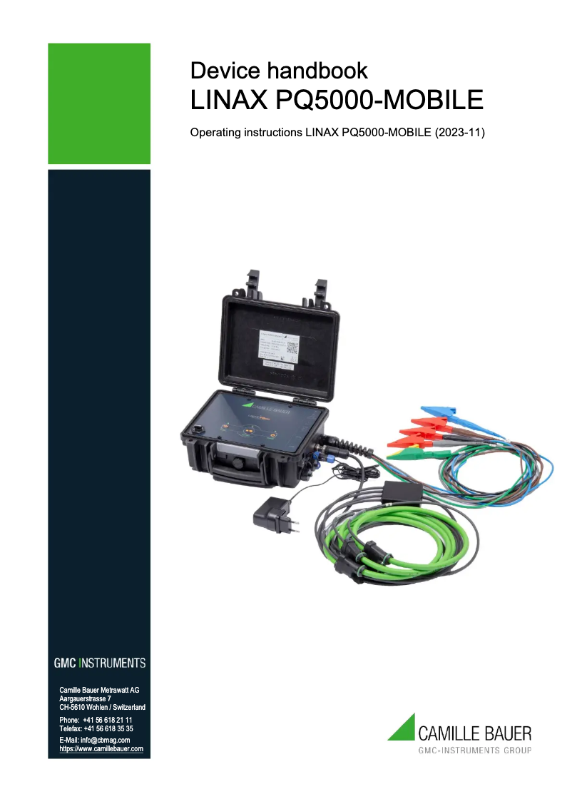 Página nº 1 - Manual de usuario Camille Bauer LINAX PQ5000-Mobile