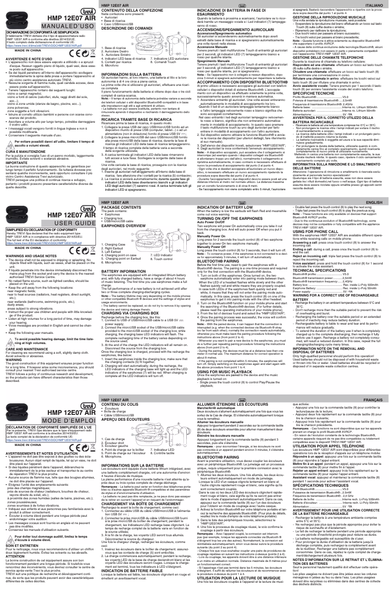 Imagen de la primera página del manual del dispositivo HMP 12E07