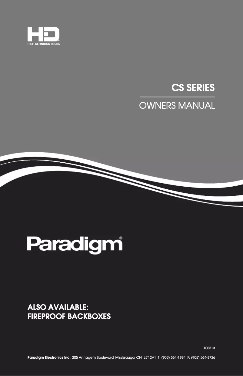 Página 1 del manual Manual de usuario Paradigm CS-LCR