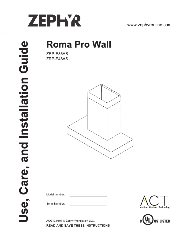 Imagen de la primera página del manual del dispositivo Roma Pro ZRP-E48AS