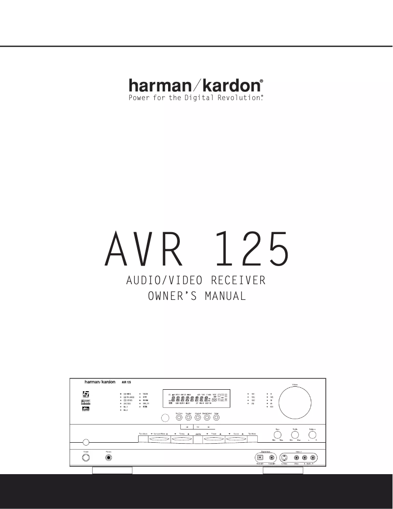 Página 1 del manual Manual de usuario Harman Kardon AVR 125