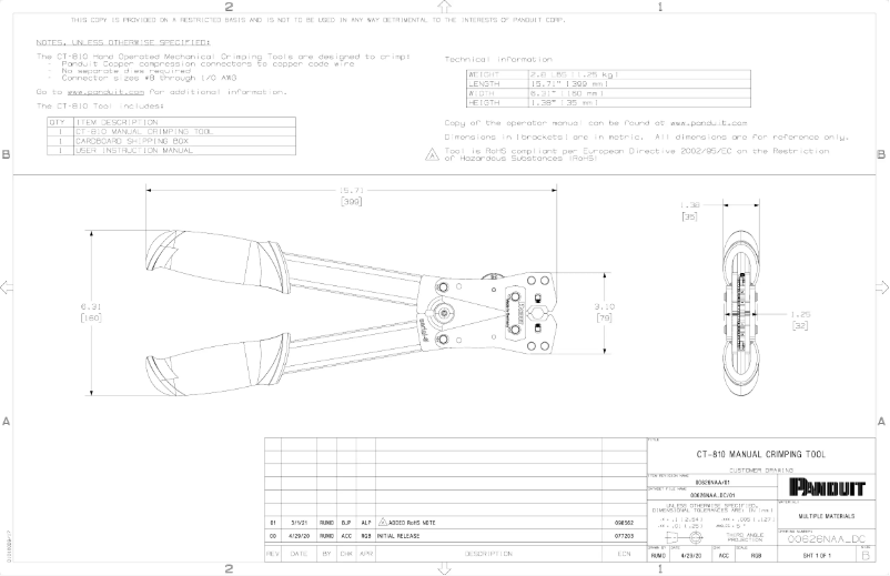 Imagen de la primera página del manual del dispositivo CT-810