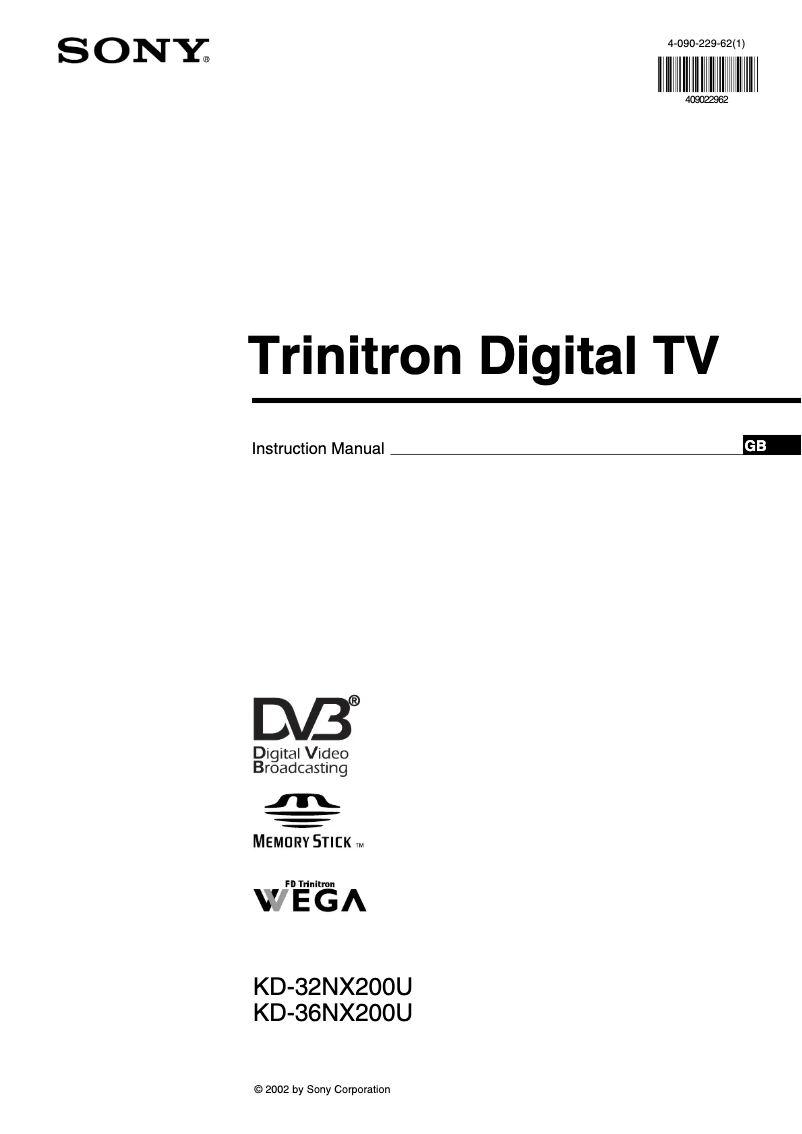 Imagen de la primera página del manual del dispositivo KD-32NX200