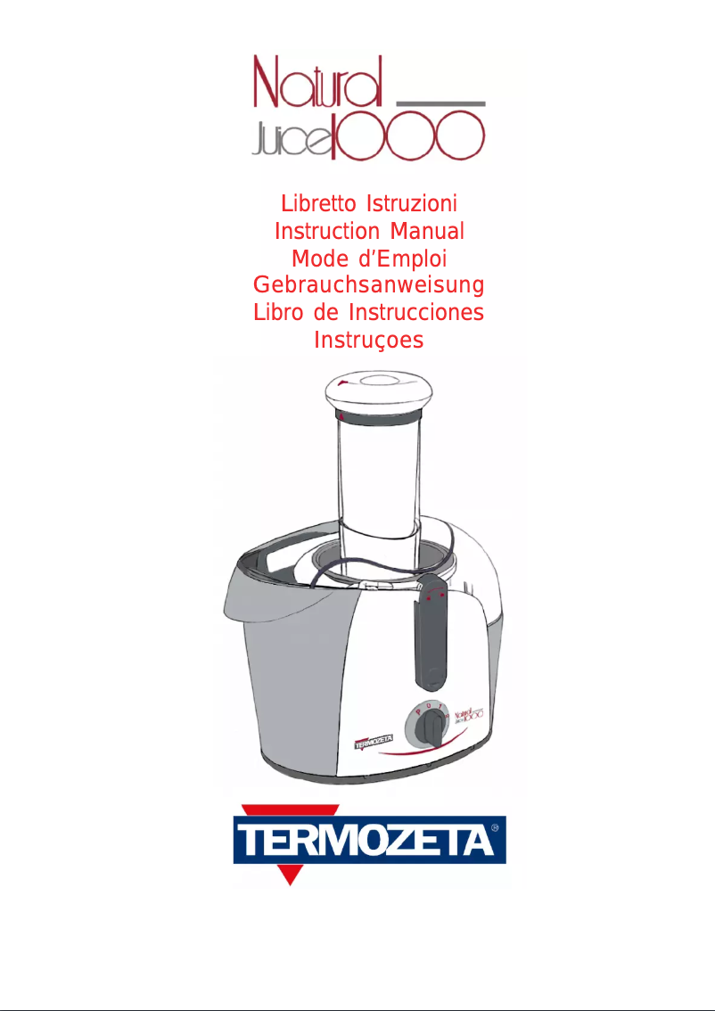Página 1 del manual Manual de usuario Termozeta Natural juice 1000 73917