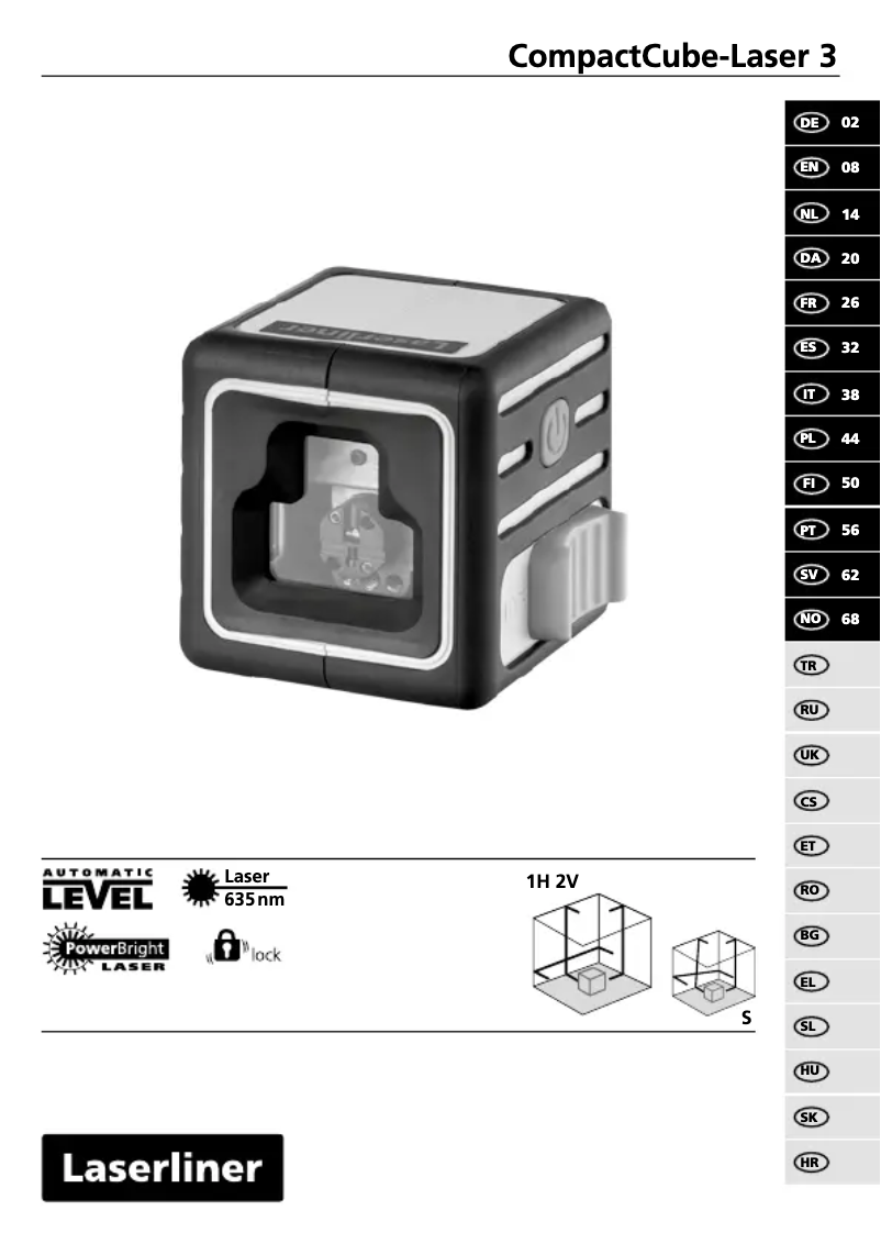 Imagen de la primera página del manual del dispositivo CompactCube-Laser 3
