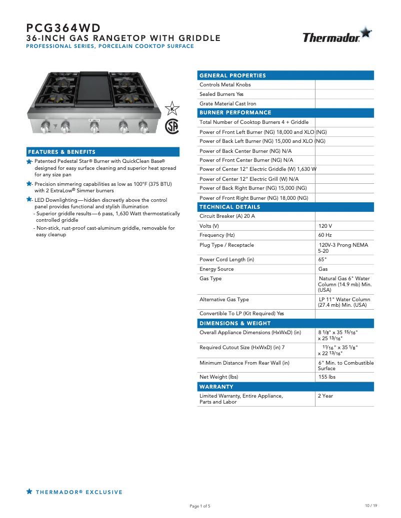 Imagen de la primera página del manual del dispositivo PCG364WD