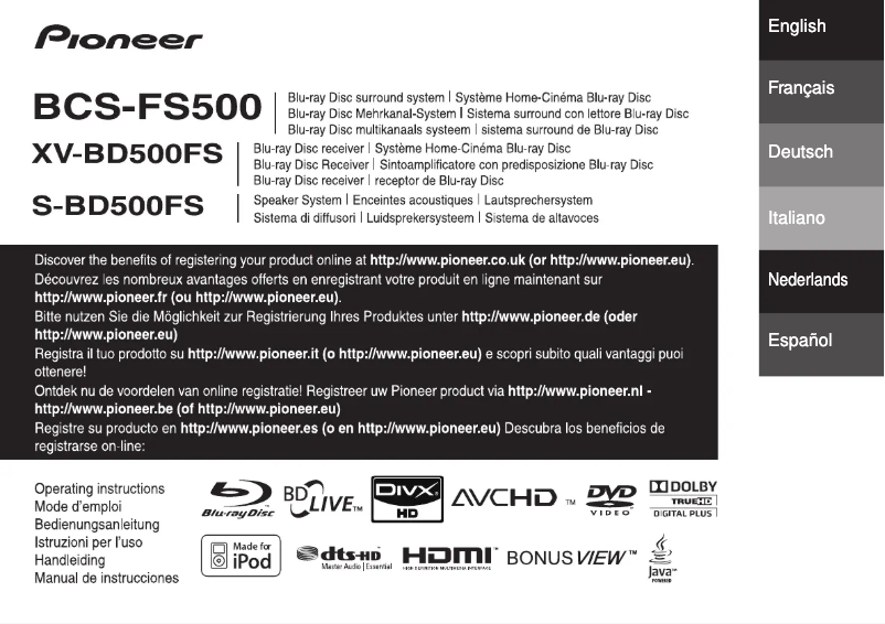 Página 1 del manual Manual de usuario Pioneer BCS-FS500