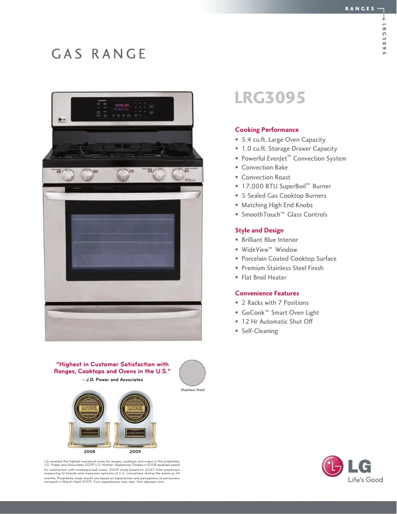 Imagen de la primera página del manual del dispositivo LRG3095ST