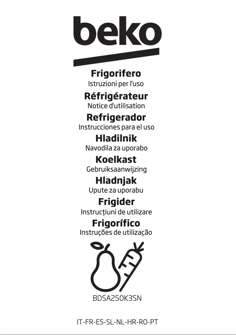 Imagen de la primera página del manual del dispositivo BDSA250K3SN
