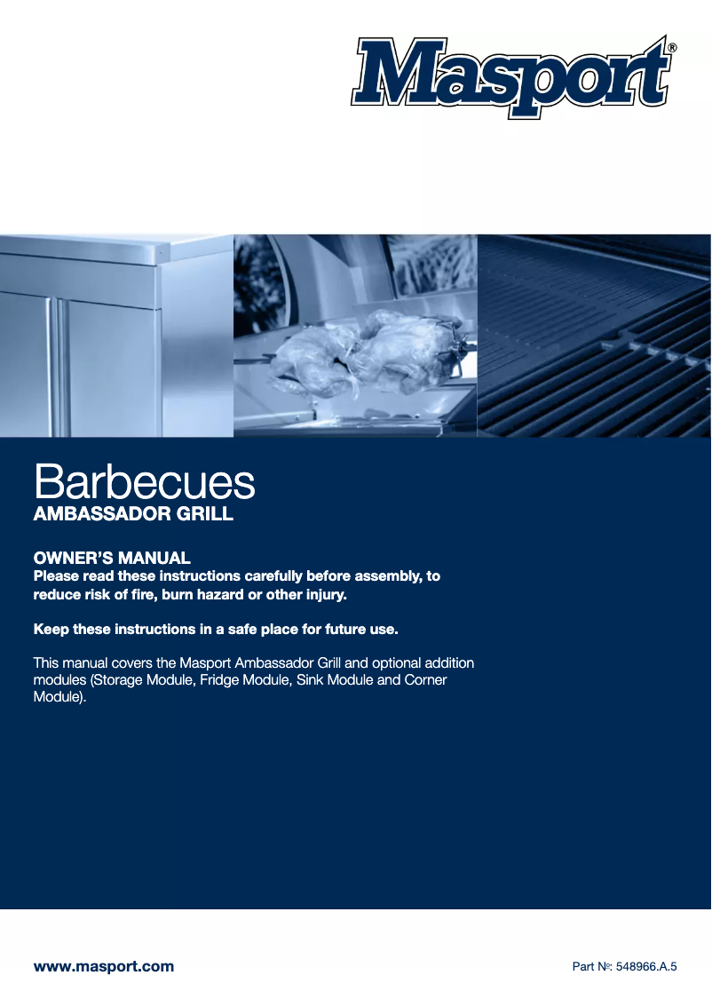 Imagen de la primera página del manual del dispositivo Ambassador Grill