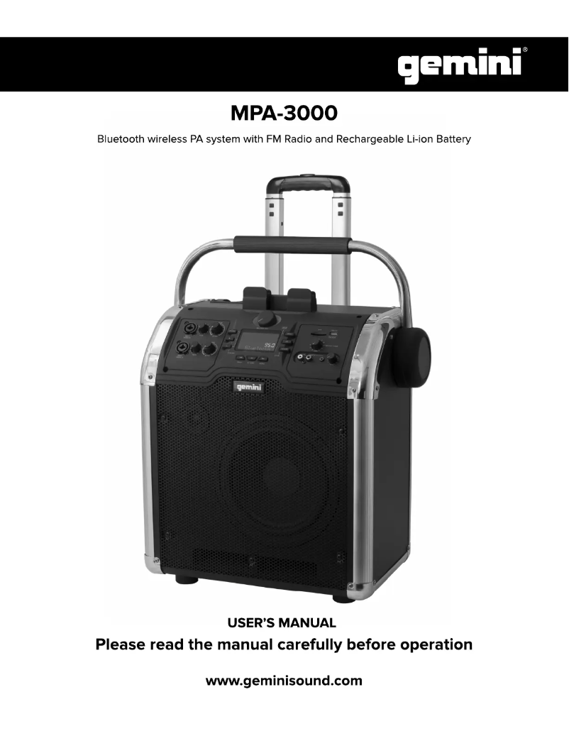 Página 1 del manual Manual de usuario Gemini MPA-3000