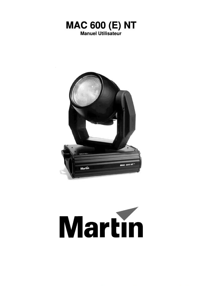 Página 1 del manual Manual de usuario Martin MAC 600 E NT