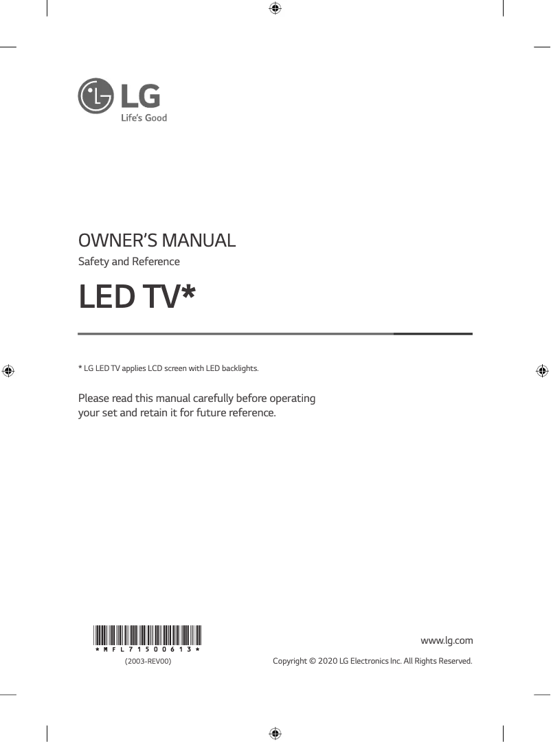 Imagen de la primera página del manual del dispositivo 65NANO97VNA