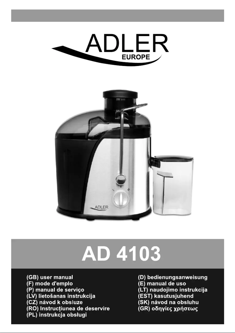 Página nº 1 - Manual de usuario Adler AD 4103