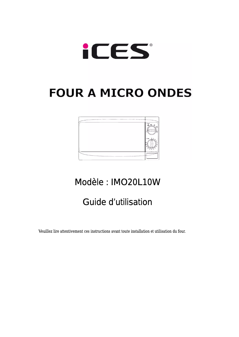 Imagen de la primera página del manual del dispositivo IMO-20L10W