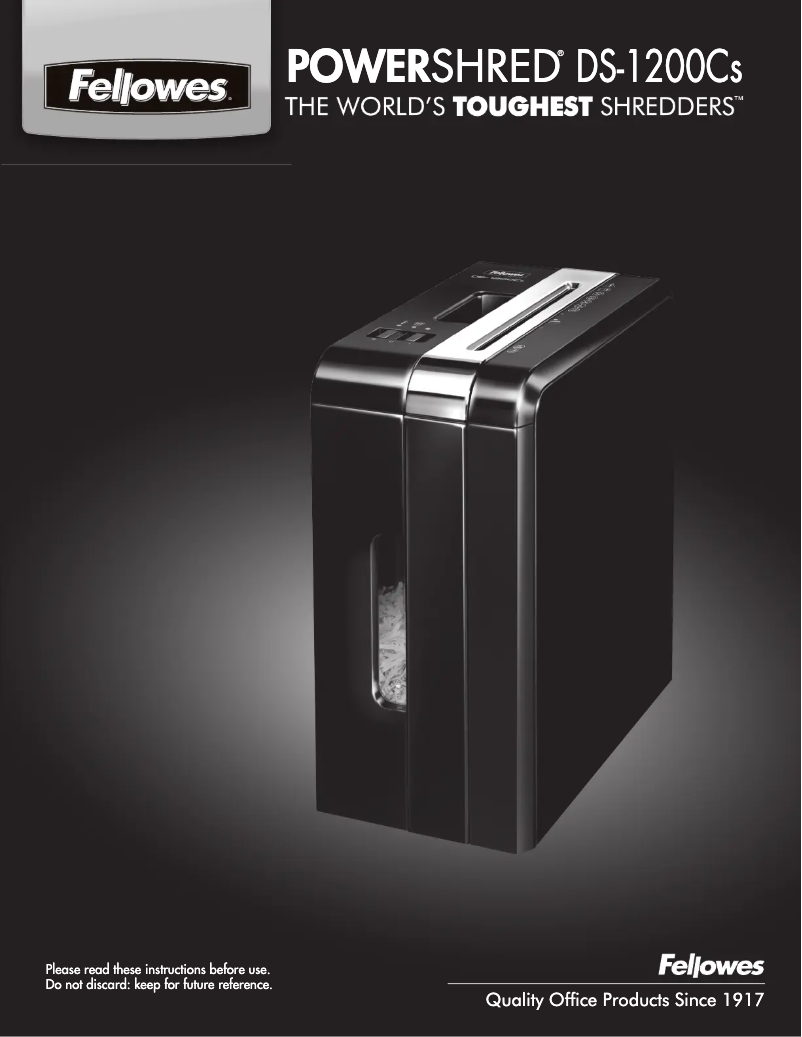 Página 1 del manual Manual de usuario Fellowes Powershred DS-1200C