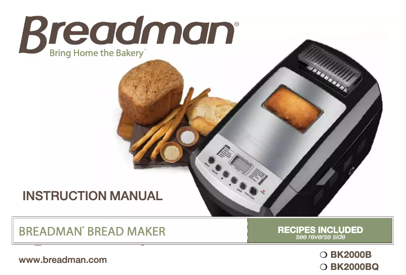 Página 1 del manual Manual de usuario Breadman BK2000BQ