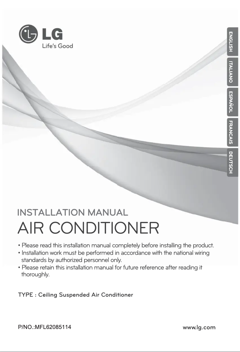 Página 1 del manual Guía de instalación LG UV21H