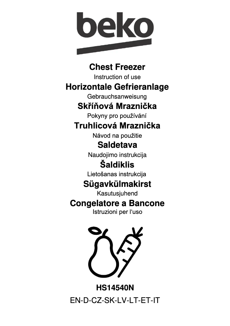 Página 1 del manual Manual de usuario Beko HS14540N