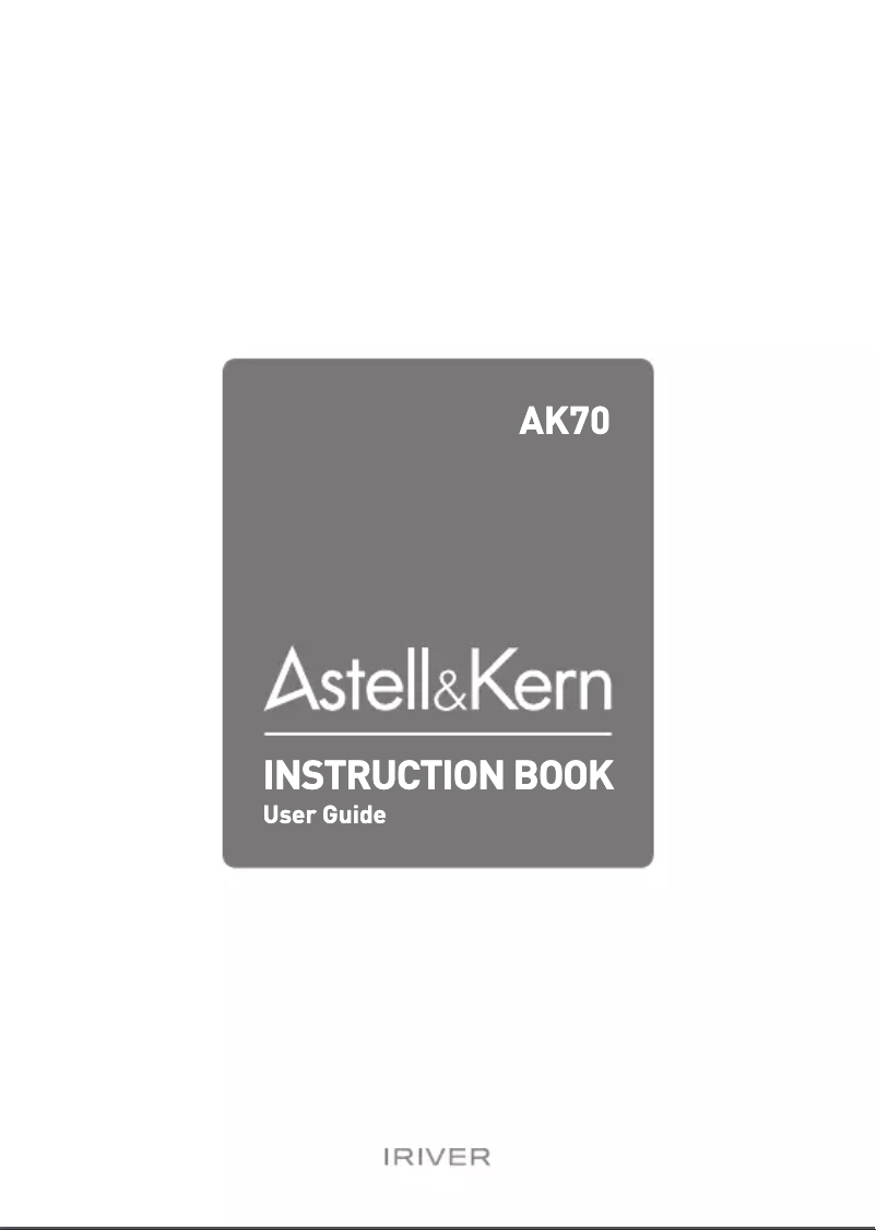 Imagen de la primera página del manual del dispositivo AK70