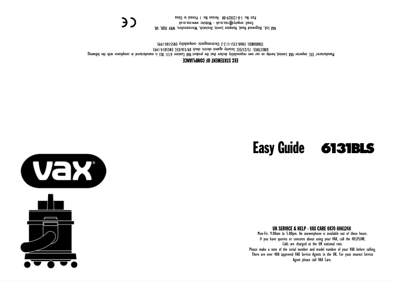 Imagen de la primera página del manual del dispositivo 6131BLS