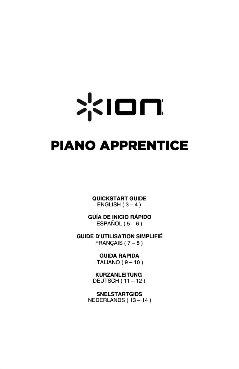 Página 1 del manual Manual de usuario ION Piano Apprentice