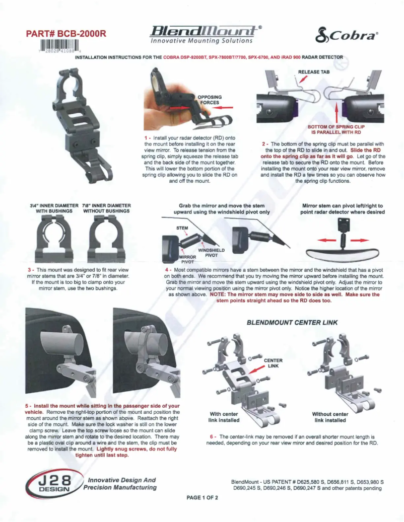 Página 1 del manual Manual de usuario BlendMount BCB-2000R