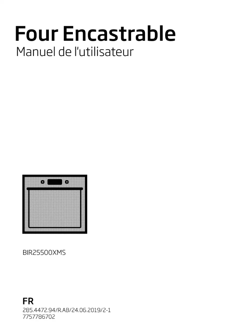 Imagen de la primera página del manual del dispositivo BIR 25500 XMS