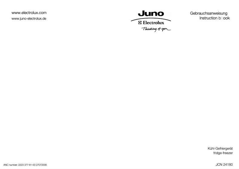 Página 1 del manual Manual de usuario Juno Electrolux JCN24180