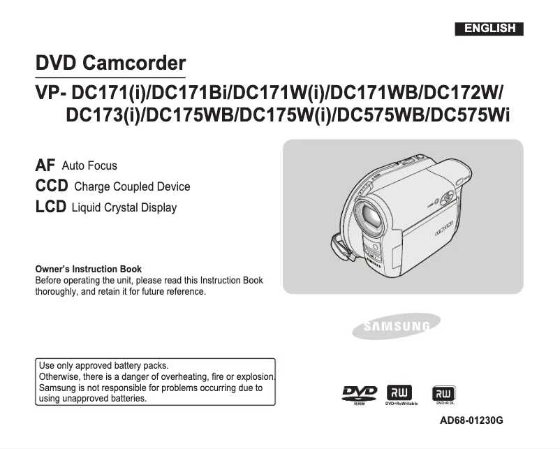 Página 1 del manual Manual de usuario Samsung VP-DC172W