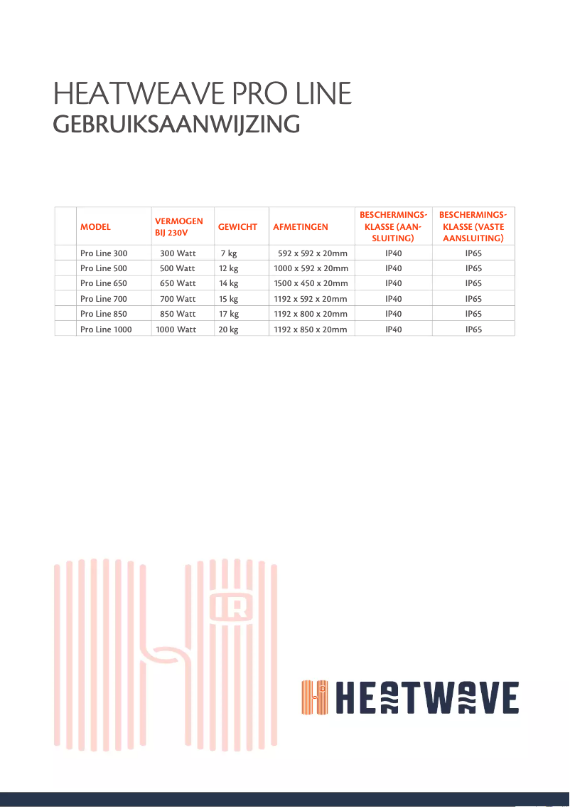 Página 1 del manual Manual de usuario Heatwave Pro-Line 650