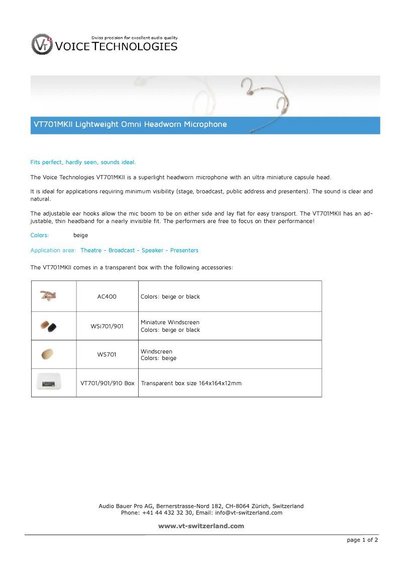 Imagen de la primera página del manual del dispositivo VT701MKII