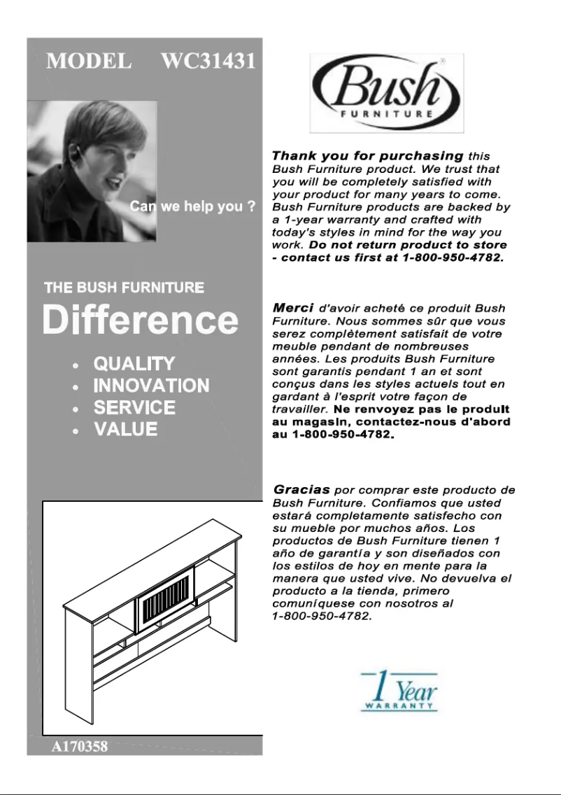 Página 1 del manual Instrucciones / montaje Bush Cabot WC31431-03